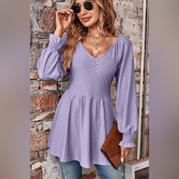 Firefly Lane Boutique1 Tops - Love Spell Peplum Blouse Long Sleeve